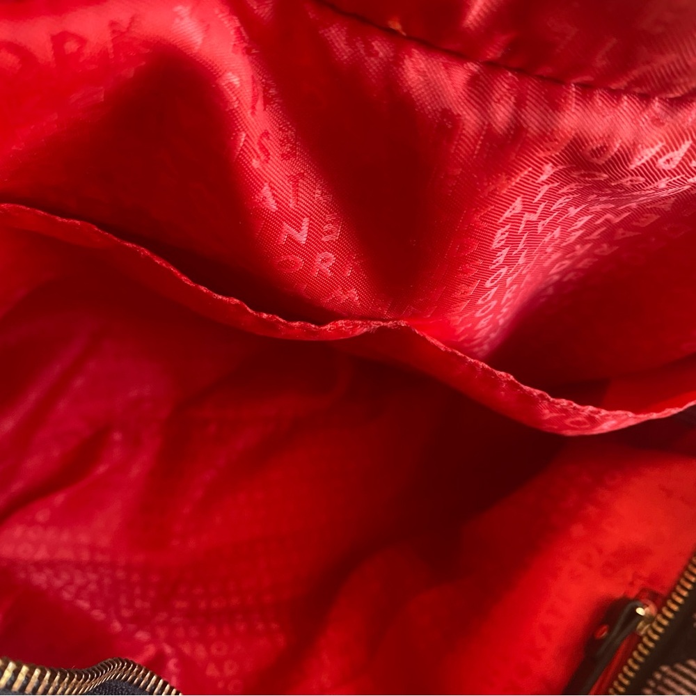 Run your holiday bag rare large Kate Spade Red & Black fabric plaid with patent - Picture 10 of 11